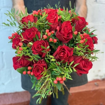Букет из красных роз "Огонь" - купить с доставкой в по Афипскому